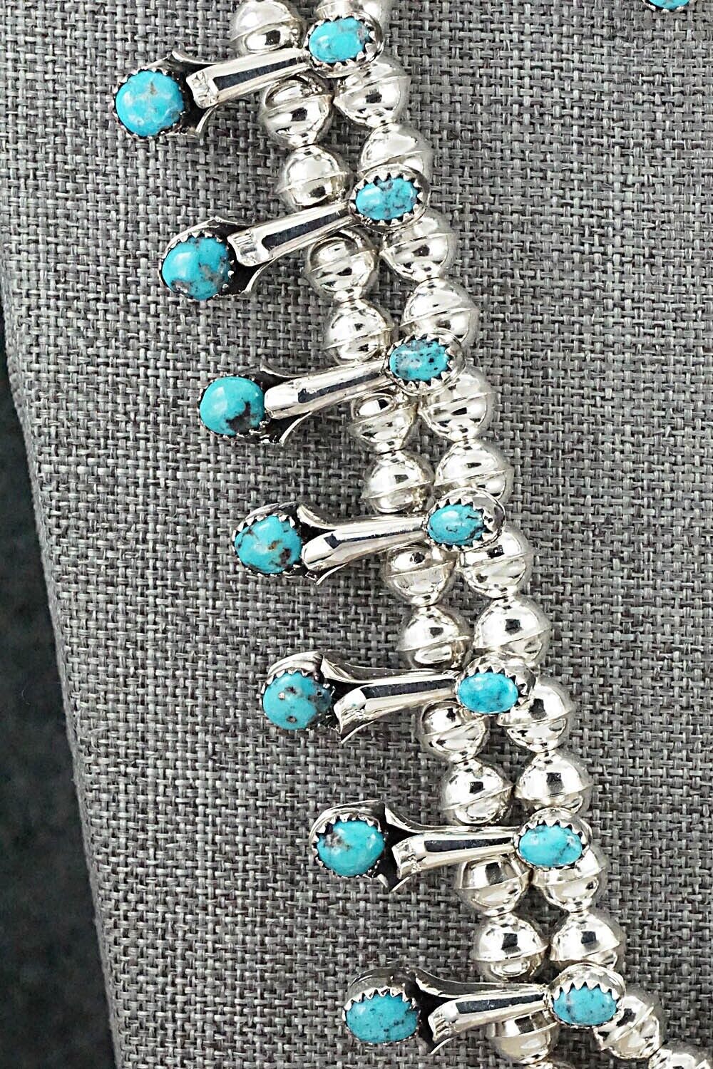 Turquoise & Sterling Silver Squash Blossom Set - Phil Garcia