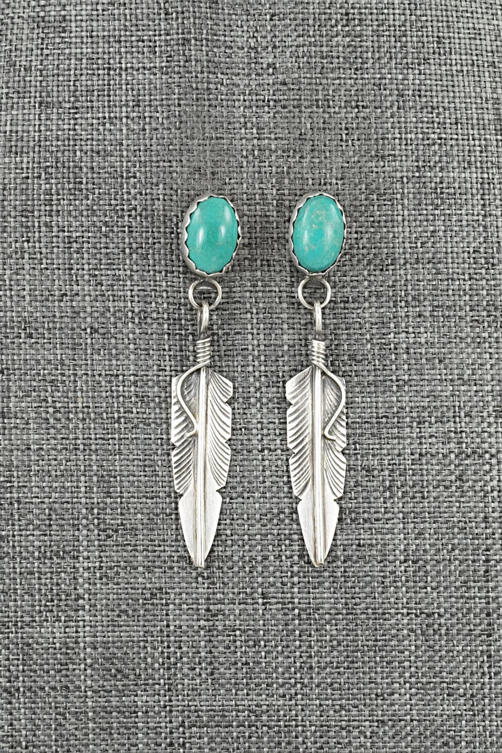 Turquoise & Sterling Silver Earrings - Chris Charley