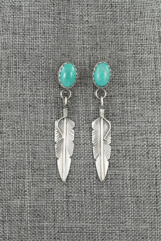 Turquoise & Sterling Silver Earrings - Chris Charley