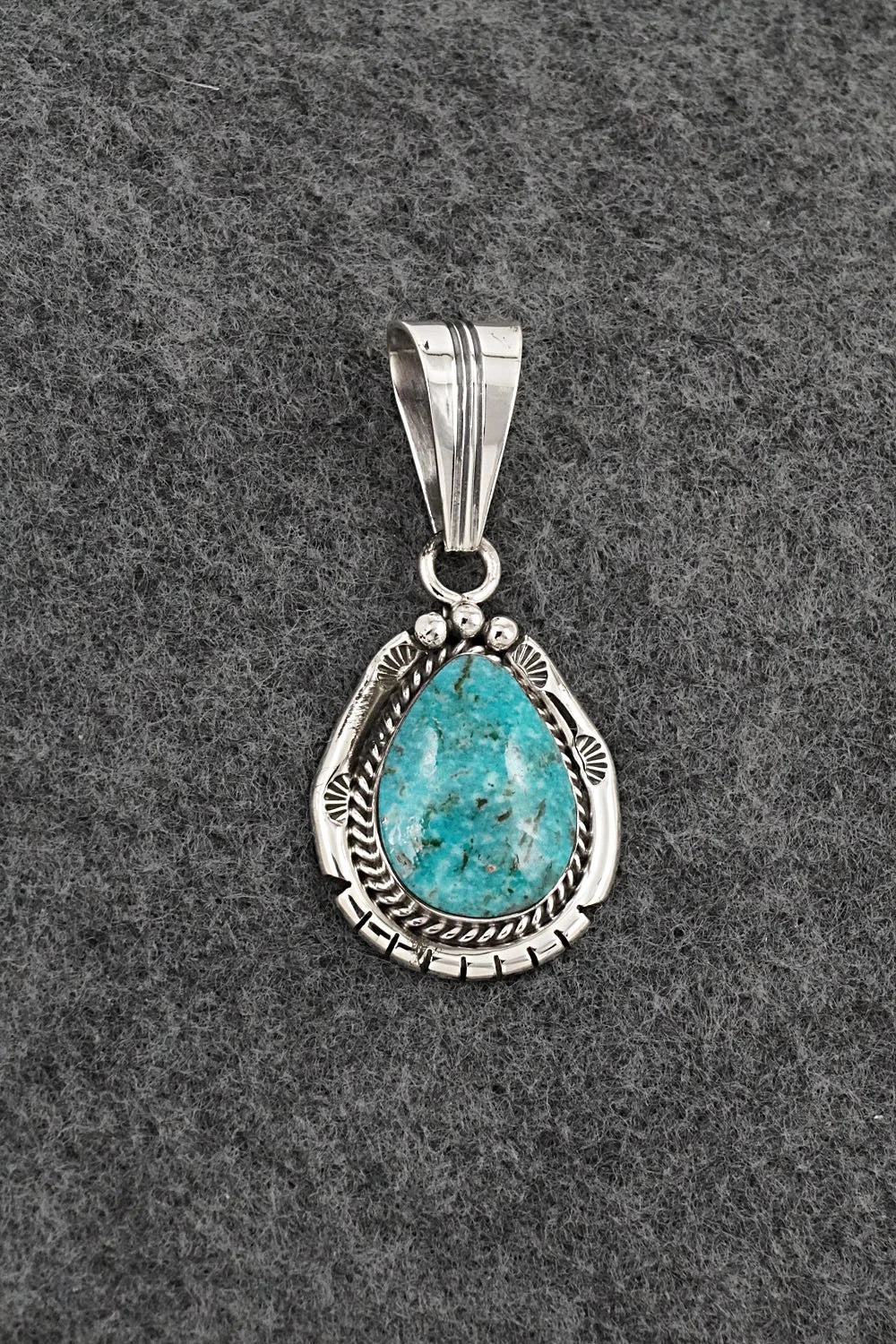 Turquoise & Sterling Silver Pendant - Samuel Yellowhair