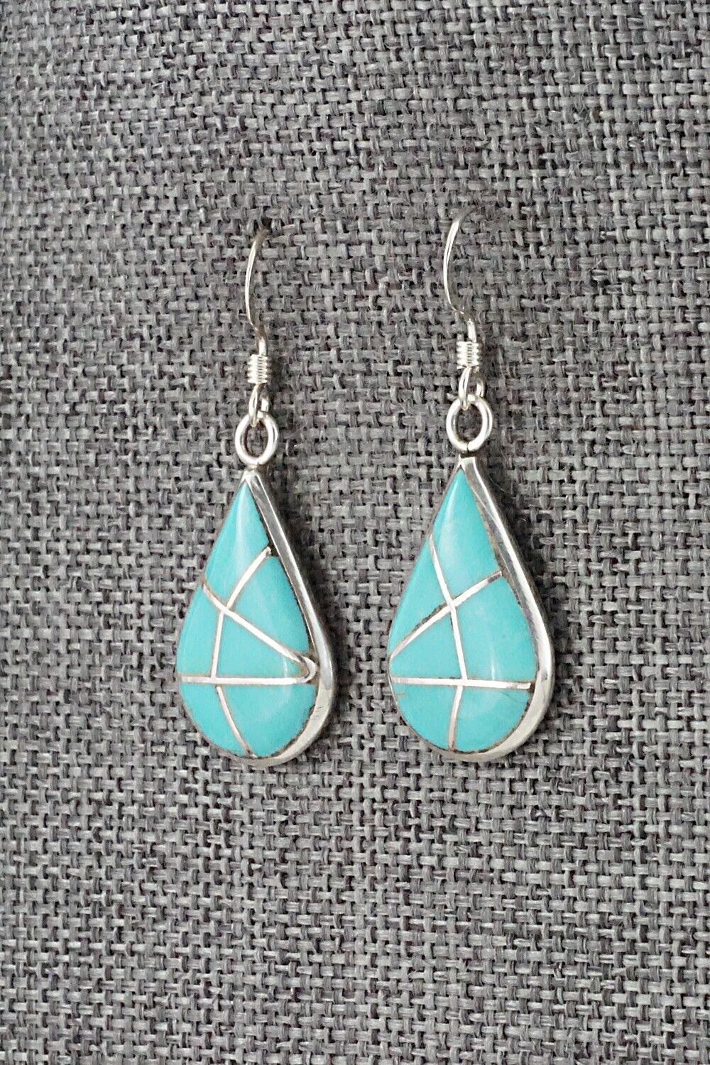 Turquoise & Sterling Silver Inlay Earrings - Laurie Kallestewa