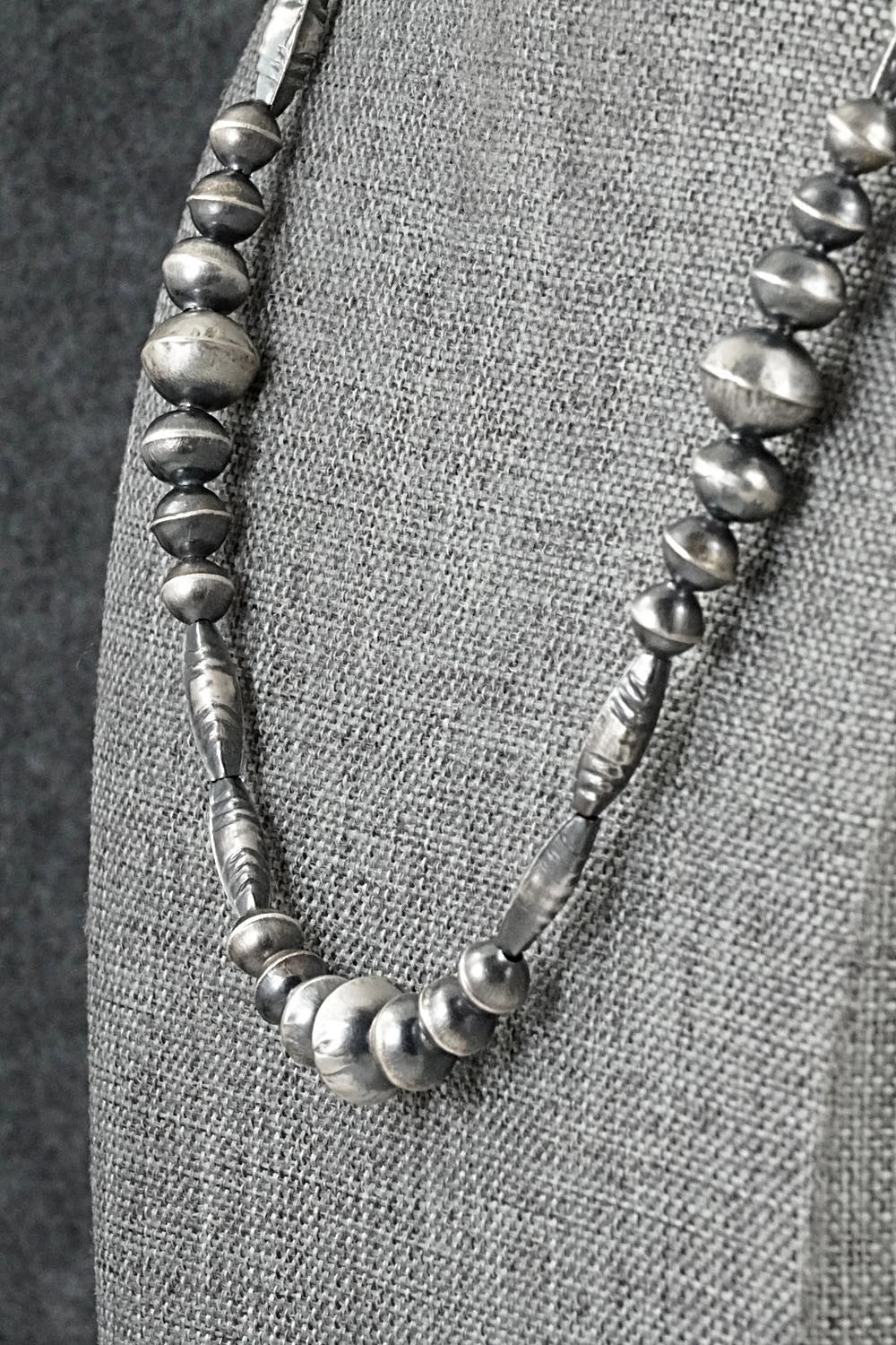 Sterling Silver Navajo Pearl Necklace 26" - Vintage