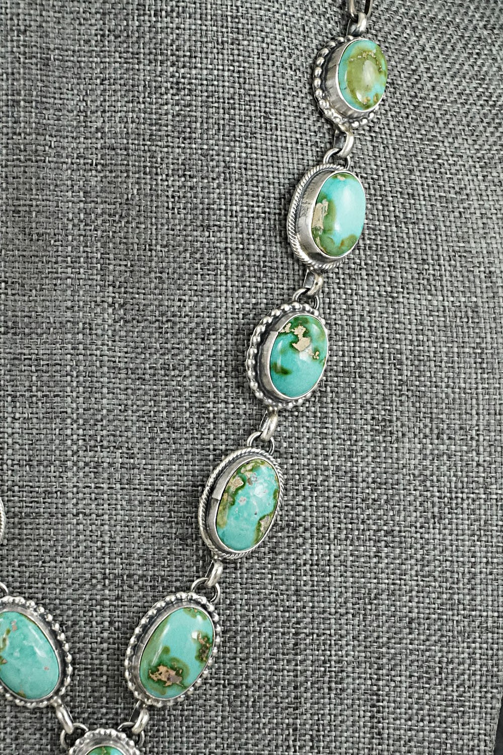 Turquoise & Sterling Silver Necklace and Earrings Set - Darrin Livingston