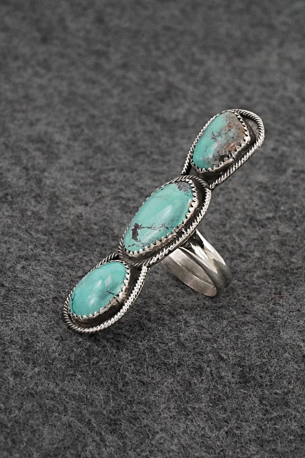 Turquoise & Sterling Silver Ring - Priscilla Reeder - Size 8