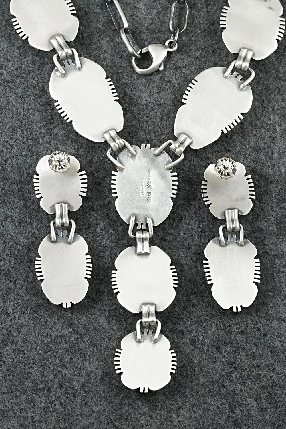 Turquoise & Sterling Silver Necklace and Earrings Set - Mark Yazzie