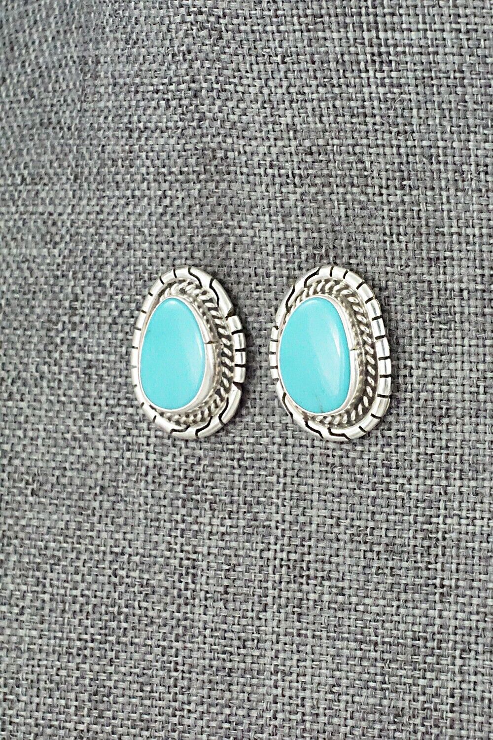 Turquoise & Sterling Silver Earrings - Peggy Skeets