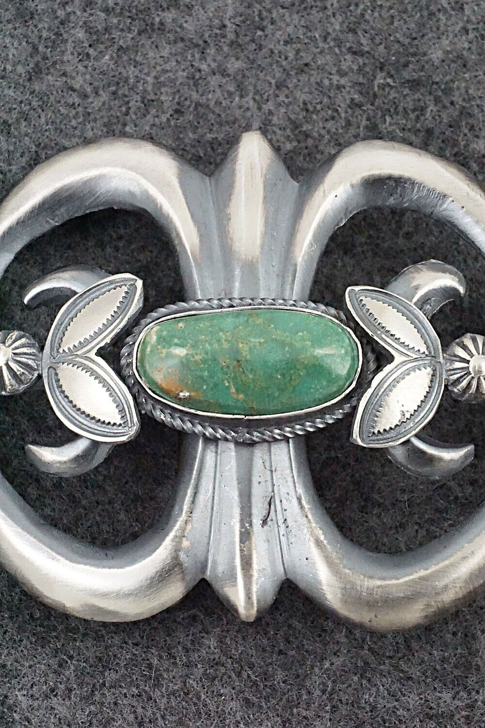 Turquoise & Sterling Silver Belt Buckle - Henry Morgan