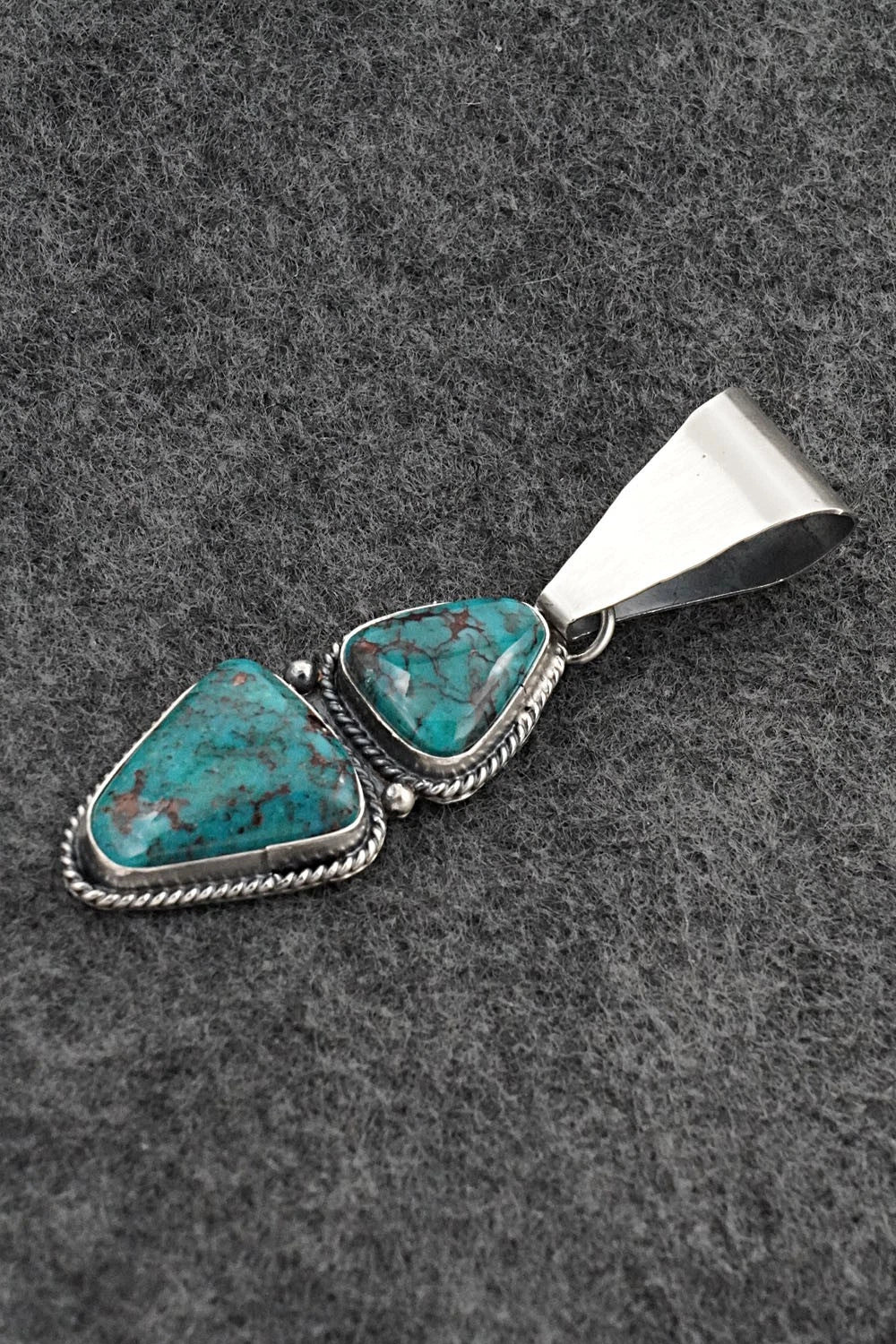 Turquoise & Sterling Silver Pendant - Eugene Gruber