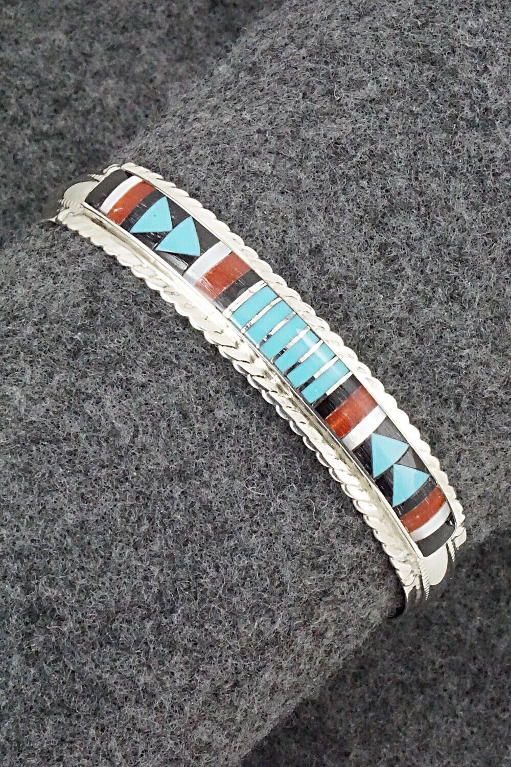 Multi Stone & Sterling Silver Inlay Bracelet - Rebecca Sheyka
