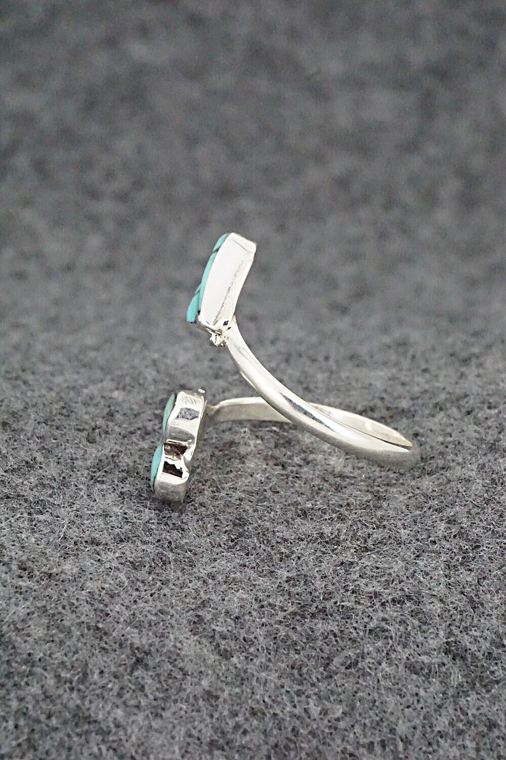 Turquoise & Sterling Silver Ring - Velda Nastacio - Size 8.5 Adj.