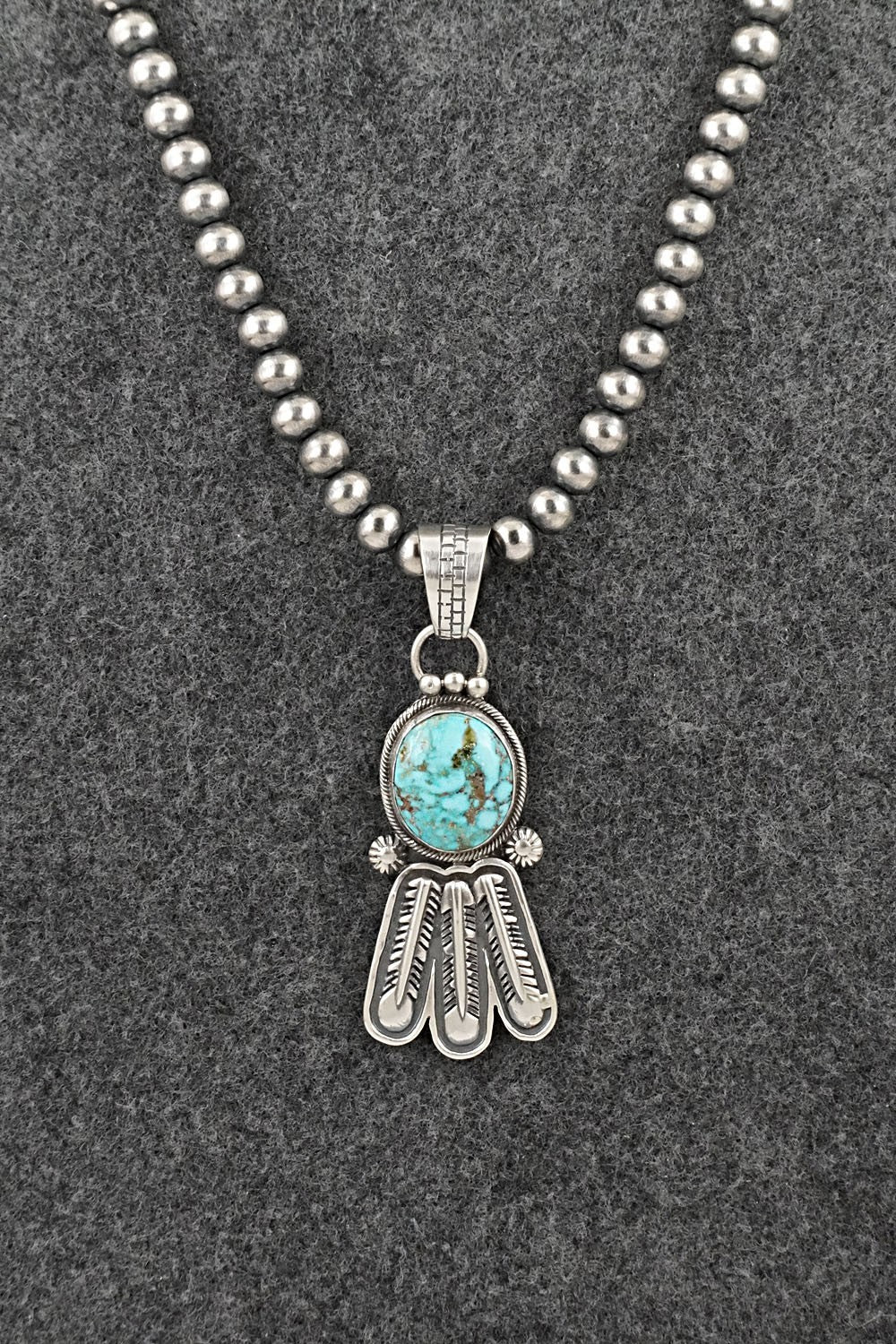 Turquoise & Sterling Silver Necklace - Verley Betone