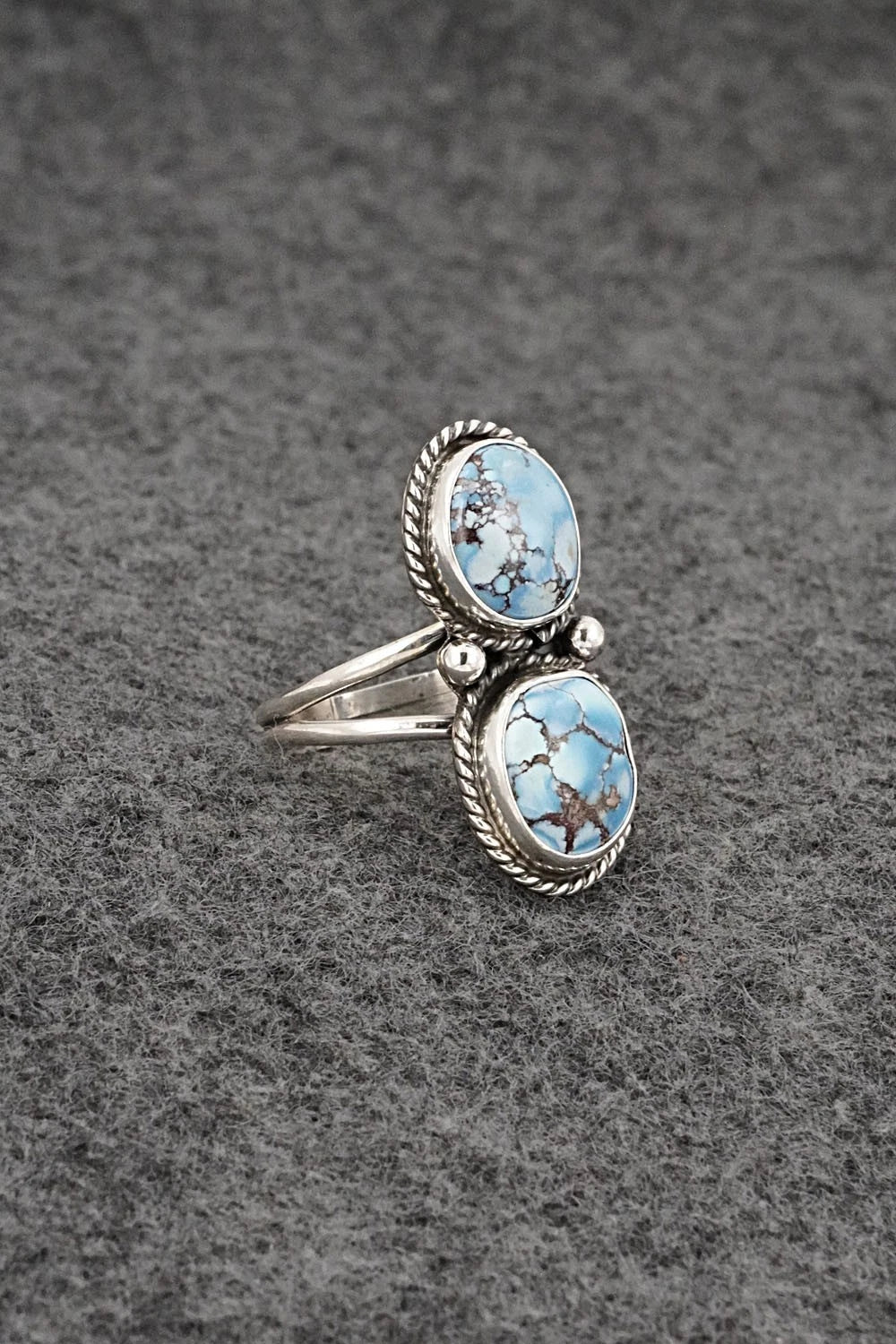 Turquoise & Sterling Silver Ring - Eugene Gruber - Size 9