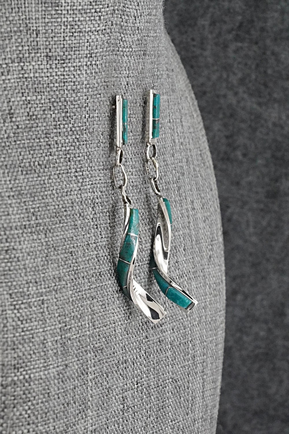 Turquoise & Sterling Silver Earrings - Gloria Waatsa