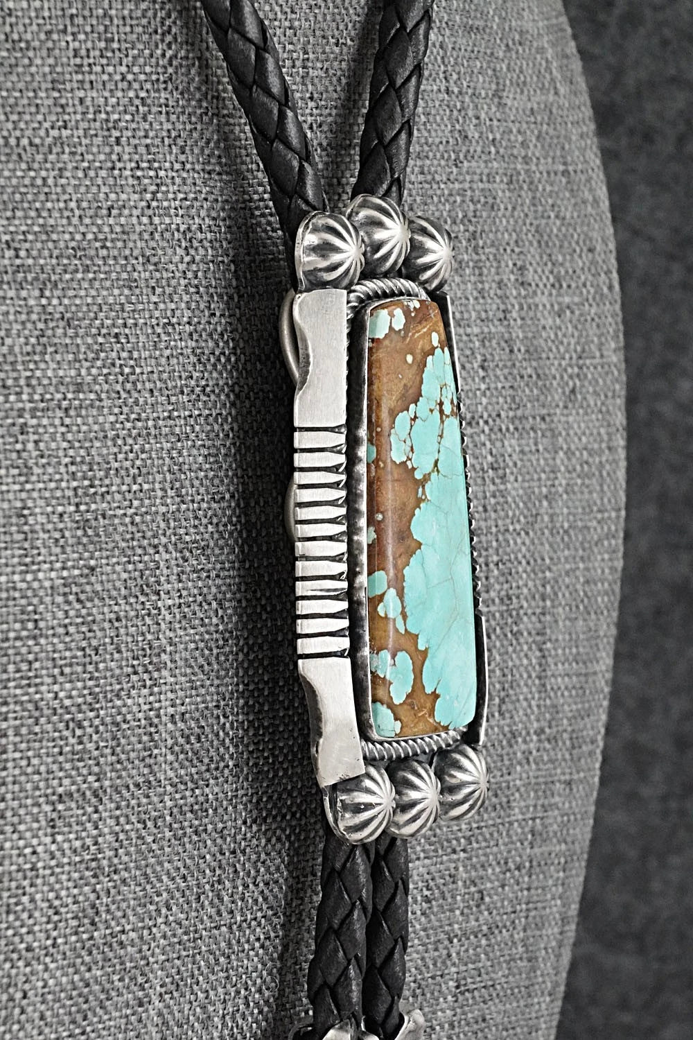 Turquoise & Sterling Silver Bolo Tie - Bobby Johnson