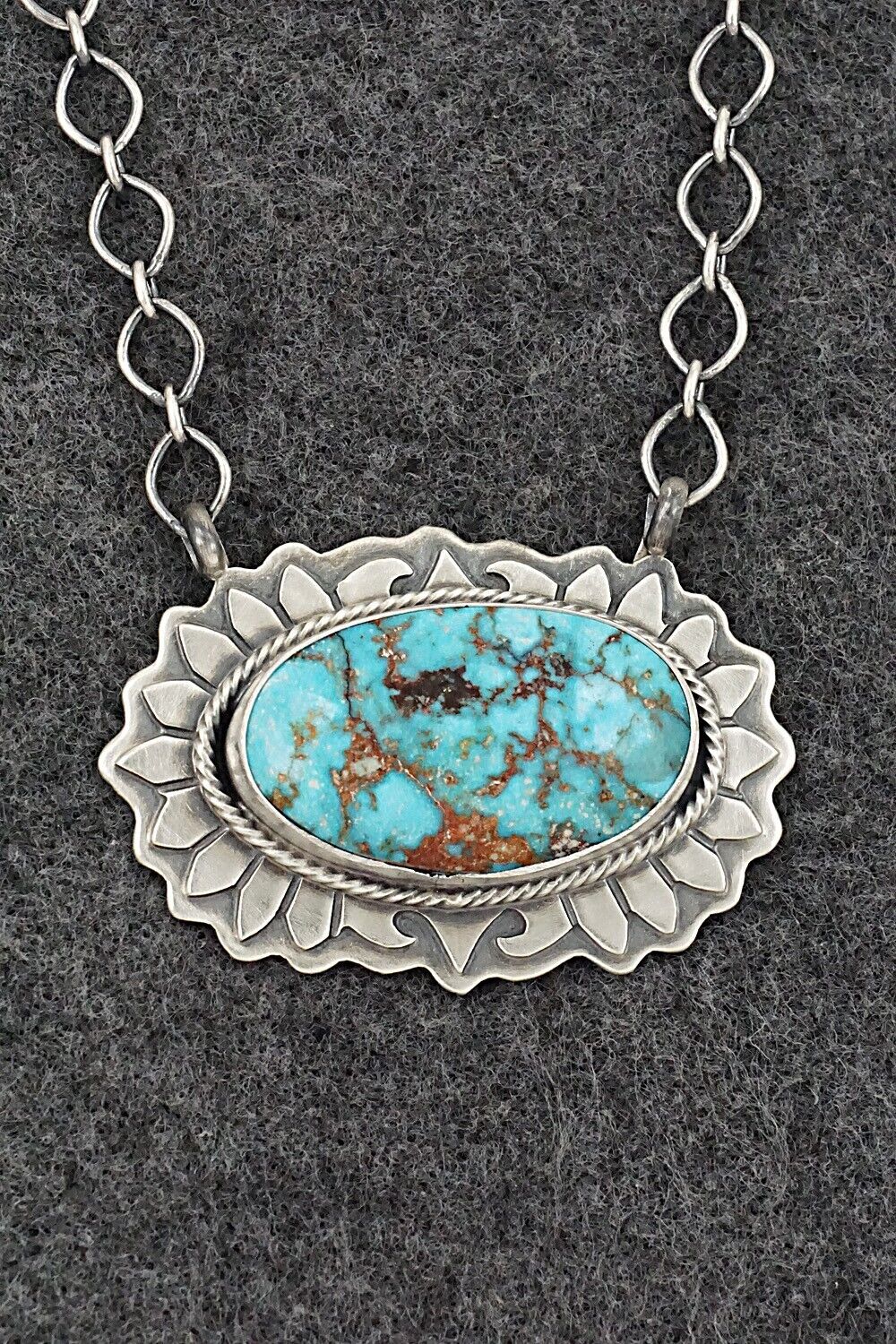 Turquoise & Sterling Silver Necklace - Randy Billy