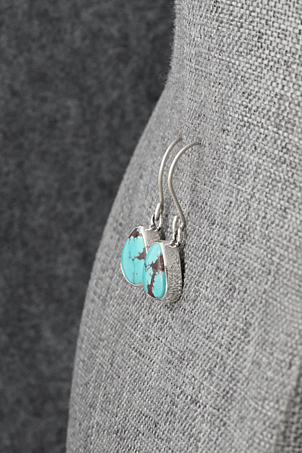Turquoise & Sterling Silver Earrings - Eugene Gruber