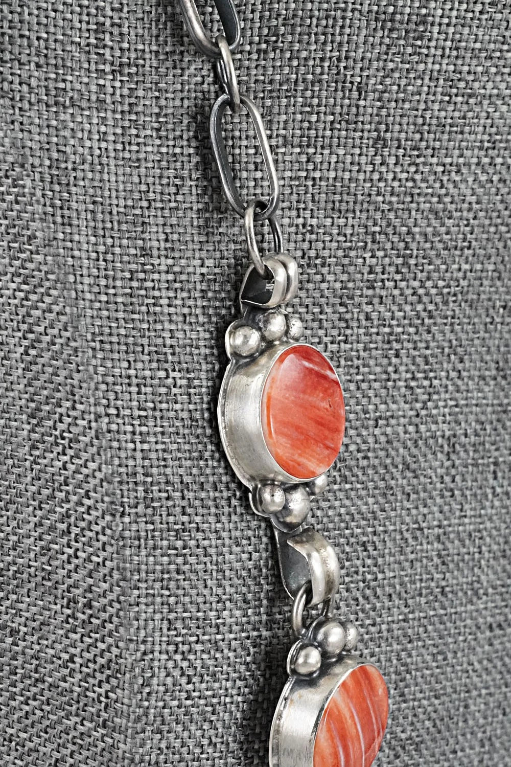 Spiny Oyster & Sterling Silver Necklace - Darrin Livingston