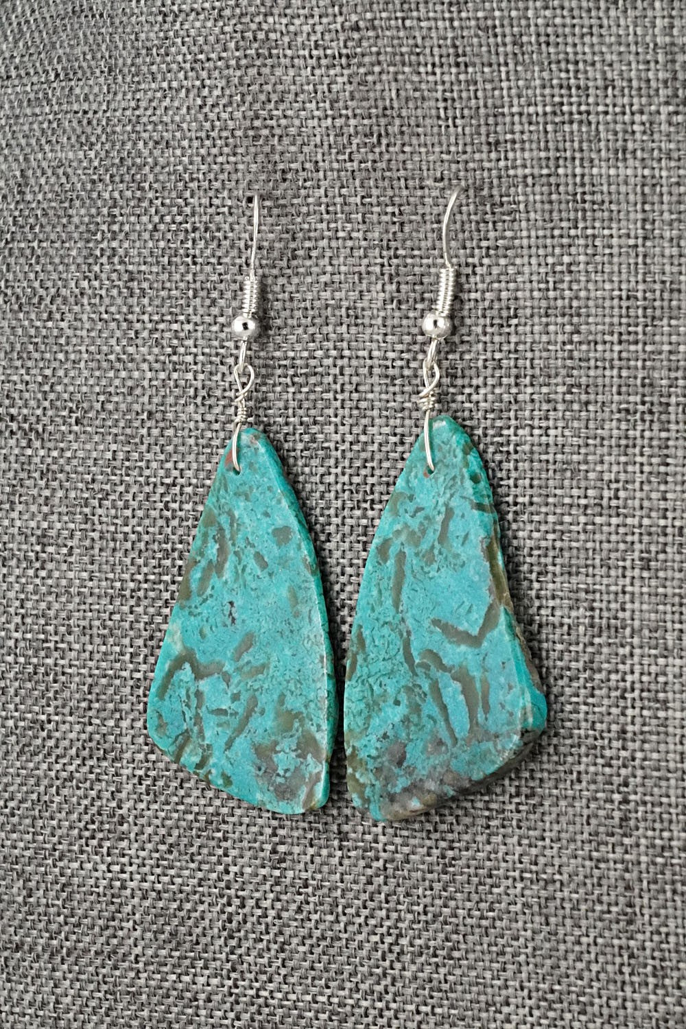 Turquoise & Sterling Silver Earrings - Louise Pete