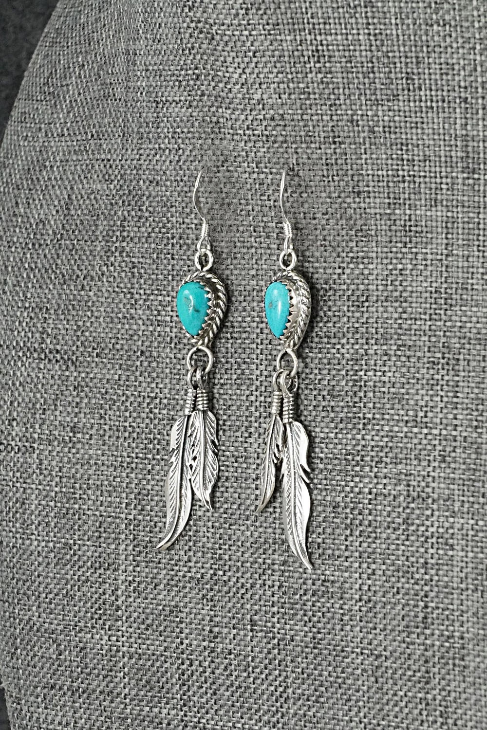 Turquoise & Sterling Silver Earrings - Isabelle Yazzie