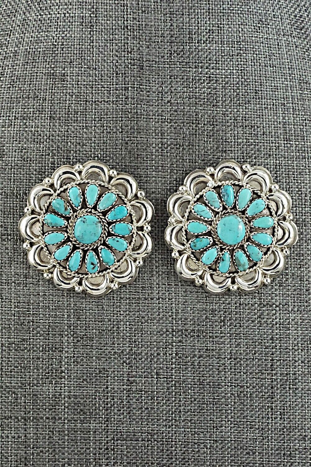 Turquoise & Sterling Silver Earrings - Jaz Wilson