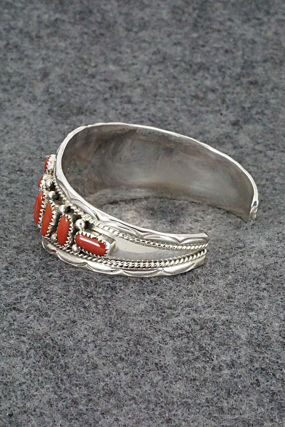 Coral and Sterling Silver Bracelet - Anita Whitegoat