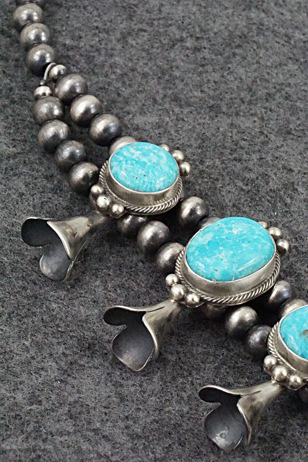 Turquoise & Sterling Silver Squash Blossom Set - Kathleen Chavez