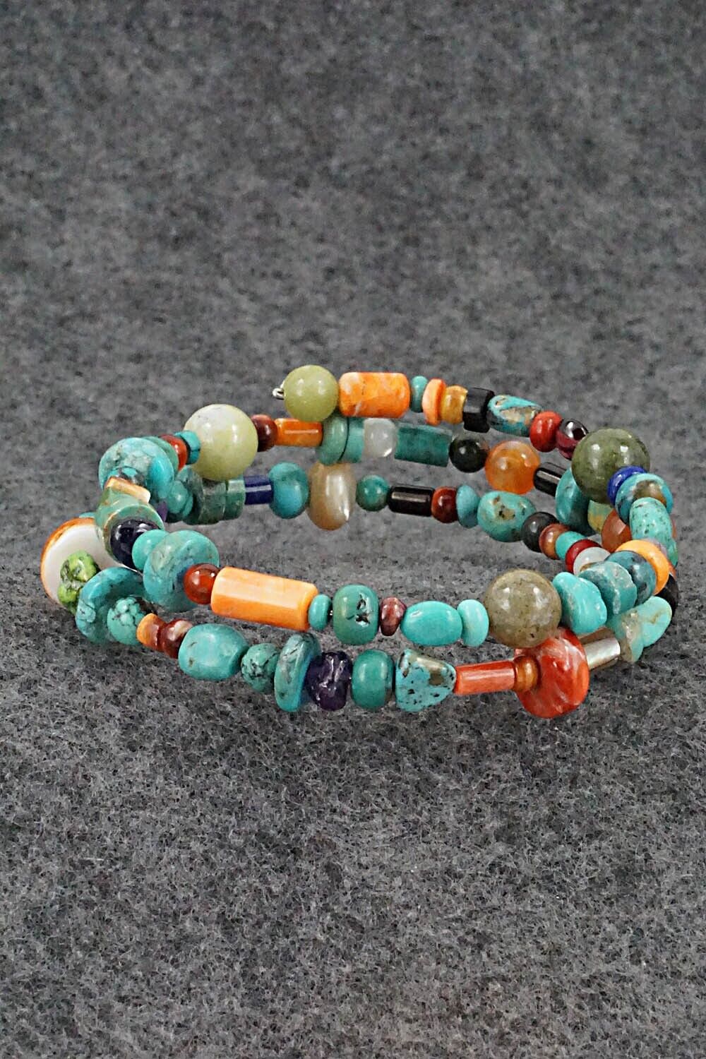 Multi-Stone Beaded Wrap Bracelet - Helen Tsosie