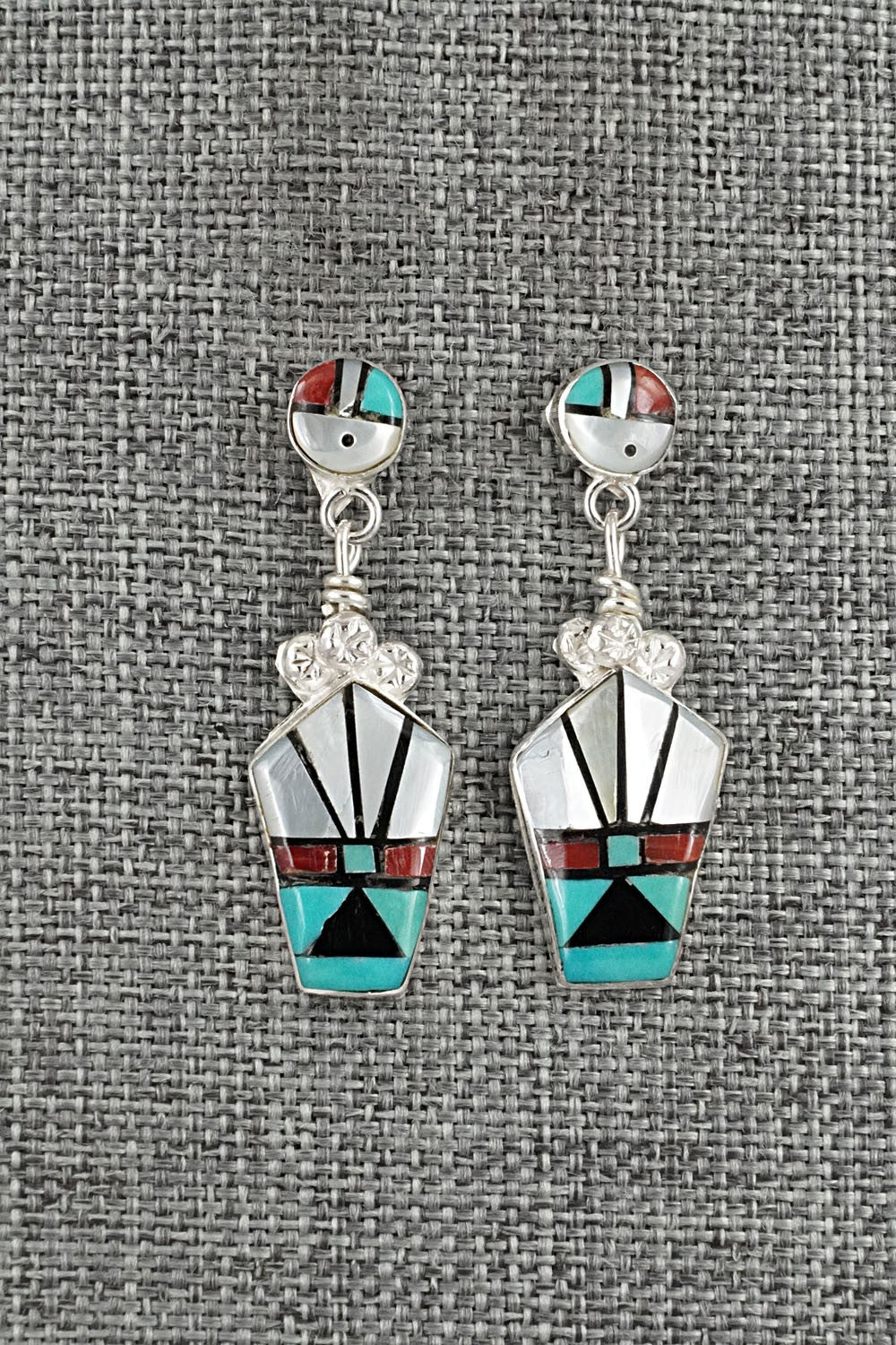 Multi Stone Inlay & Sterling Silver Earrings - Ola Eriacho
