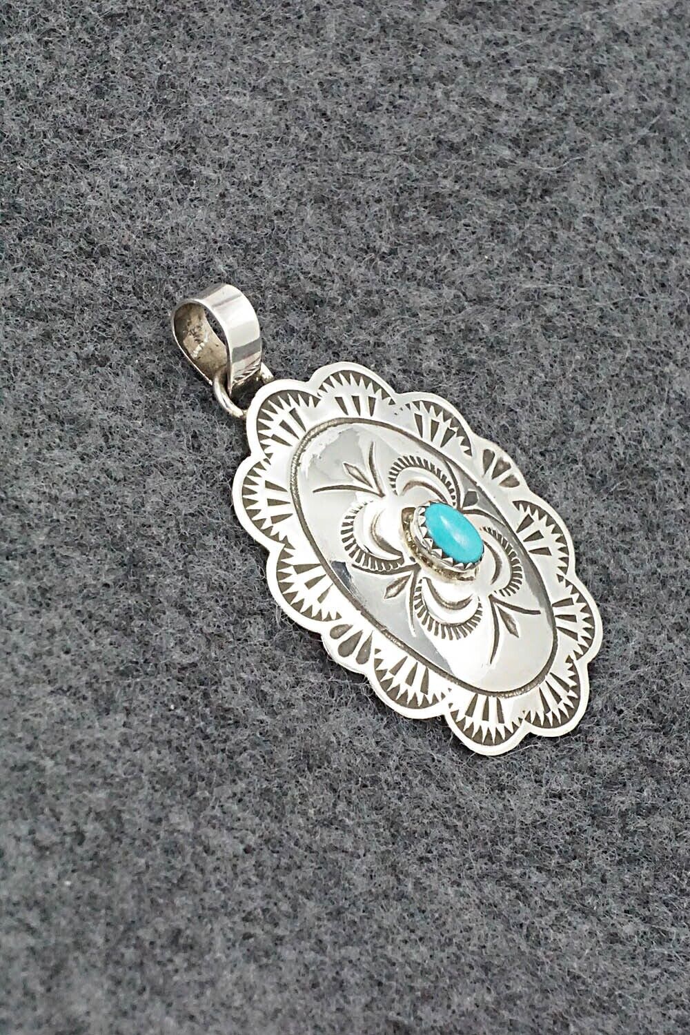 Turquoise & Sterling Silver Pendant - Bertha Begay