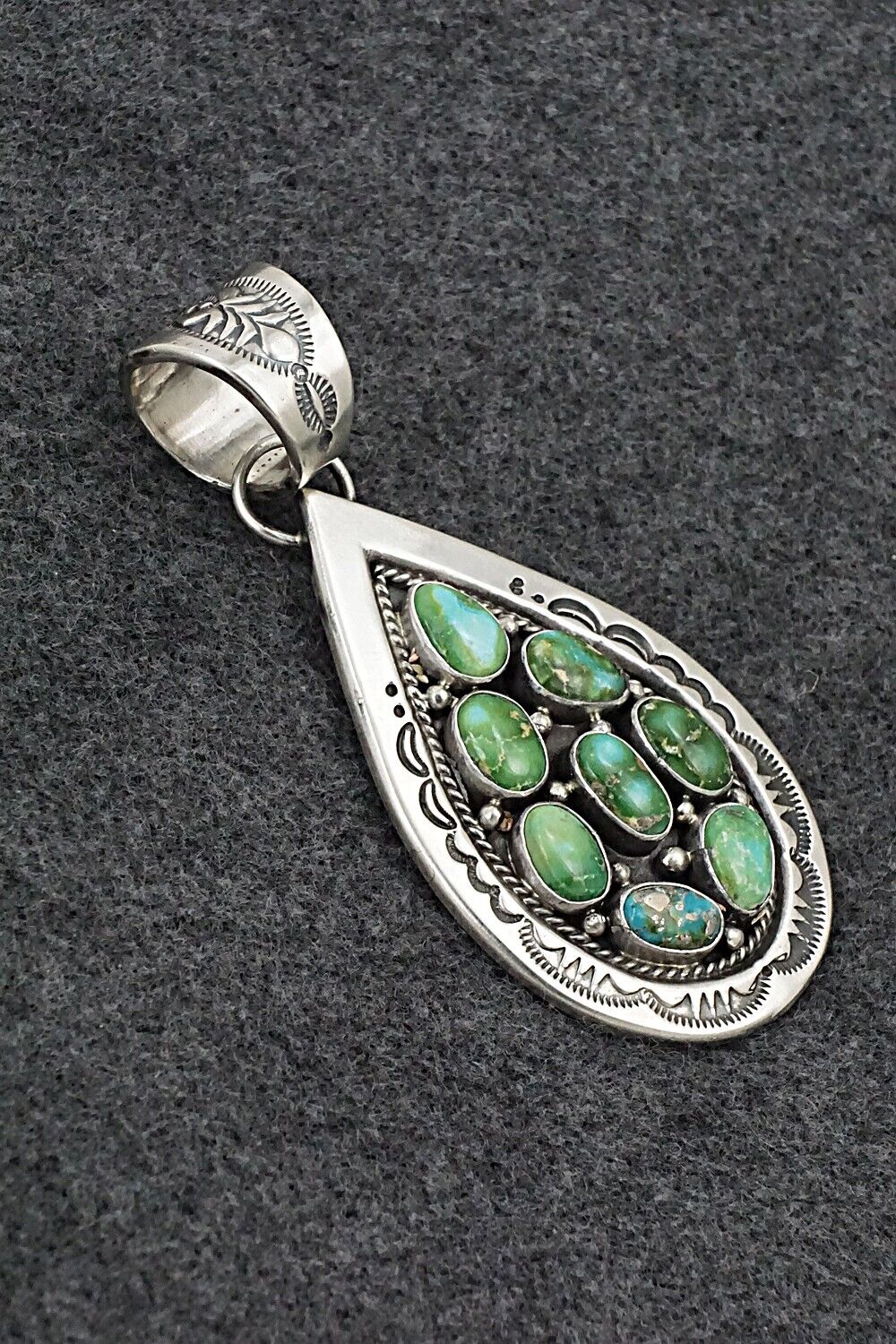 Turquoise & Sterling Silver Pendant - Samuel Yellowhair