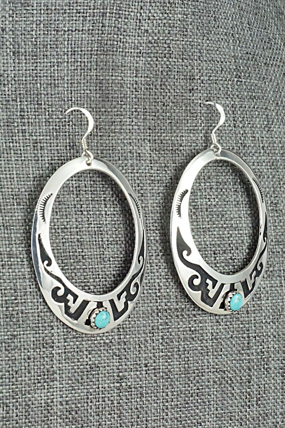 Turquoise & Sterling Silver Earrings - Rosita Singer