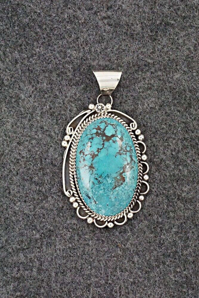 Turquoise & Sterling Silver Pendant - Freda Martinez