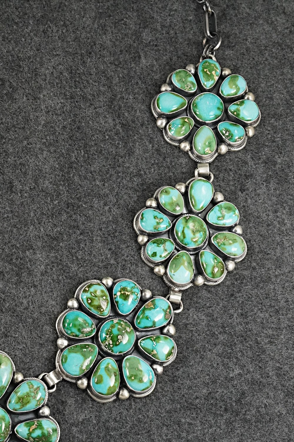 Turquoise & Sterling Silver Necklace and Earrings Set - Kathleen Livingston