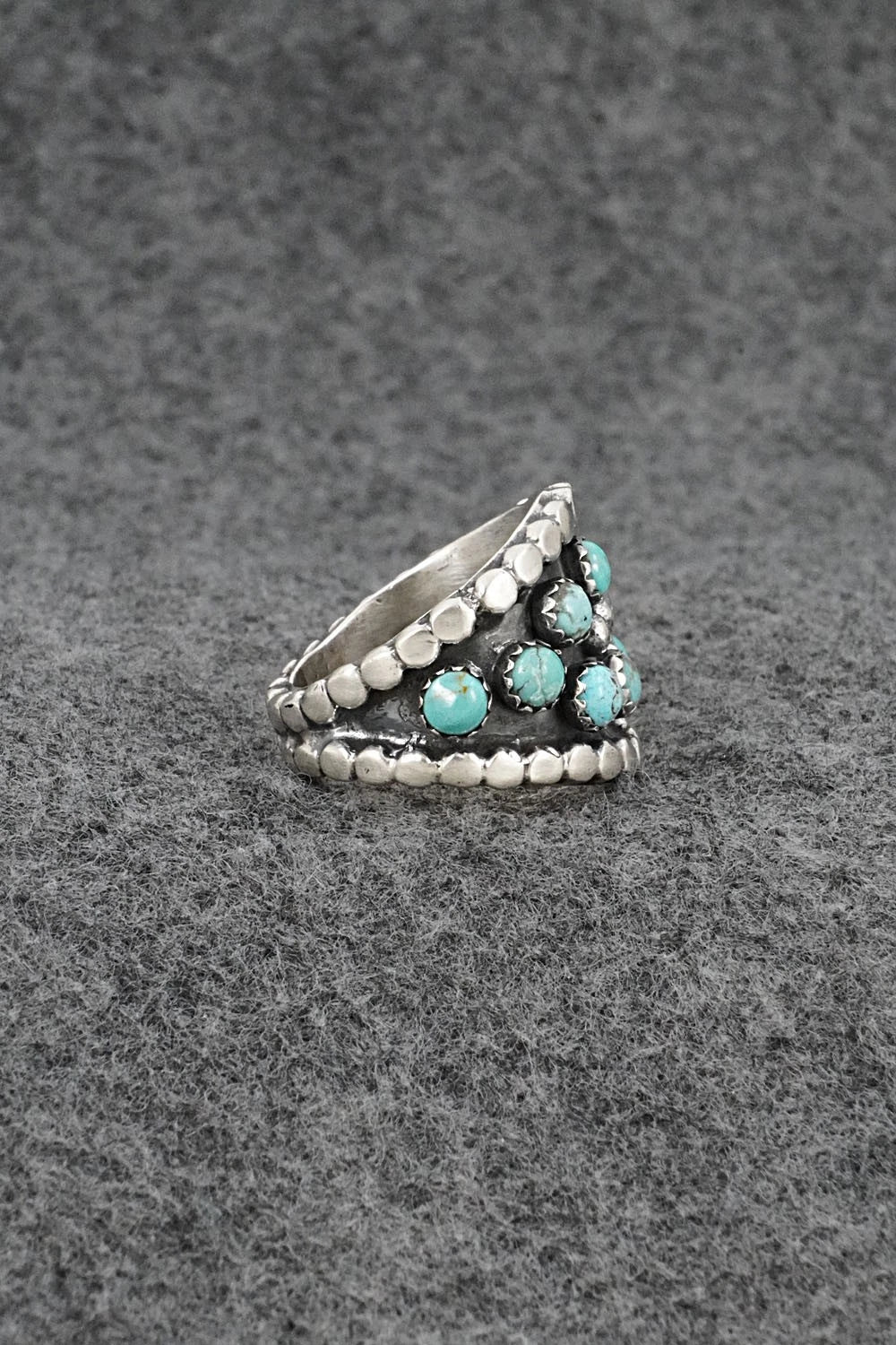 Turquoise & Sterling Silver Ring - Harry B. Yazzie - Size 7