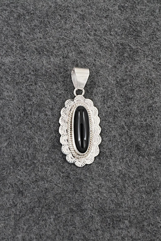 Onyx & Sterling Silver Pendant - Peggy Skeets