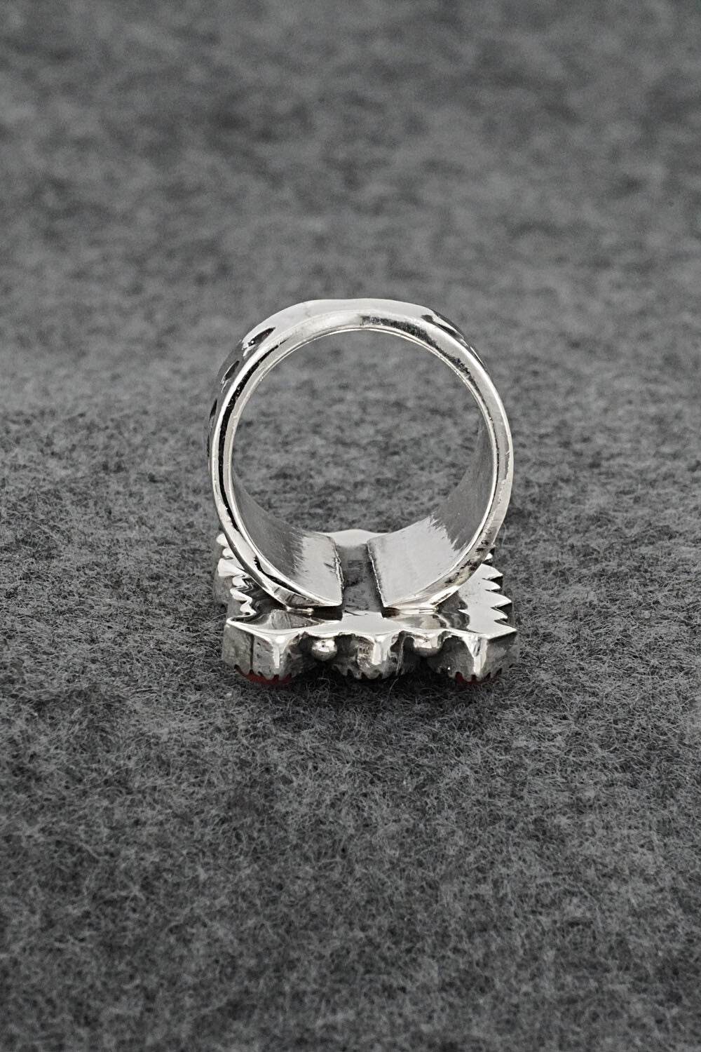 Coral & Sterling Silver Ring - Verley Betone - Size 6.5