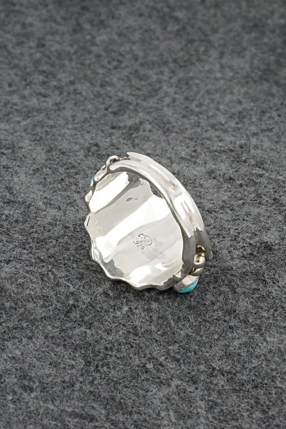 Turquoise & Sterling Silver Ring - Genevieve Francisco - Size 13