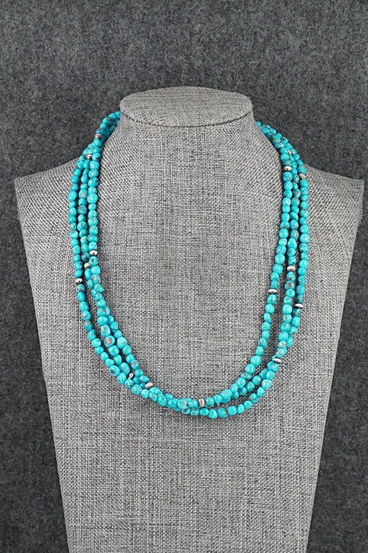 Turquoise & Sterling Silver Necklace - Theresa Skeets