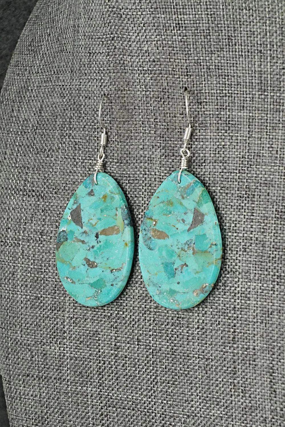 Turquoise & Sterling Silver Earrings - Lupe Lovato