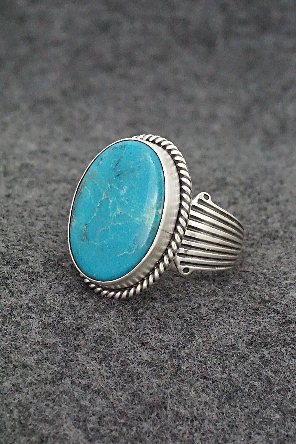 Turquoise & Sterling Silver Ring - Samuel Yellowhair - Size 8.5