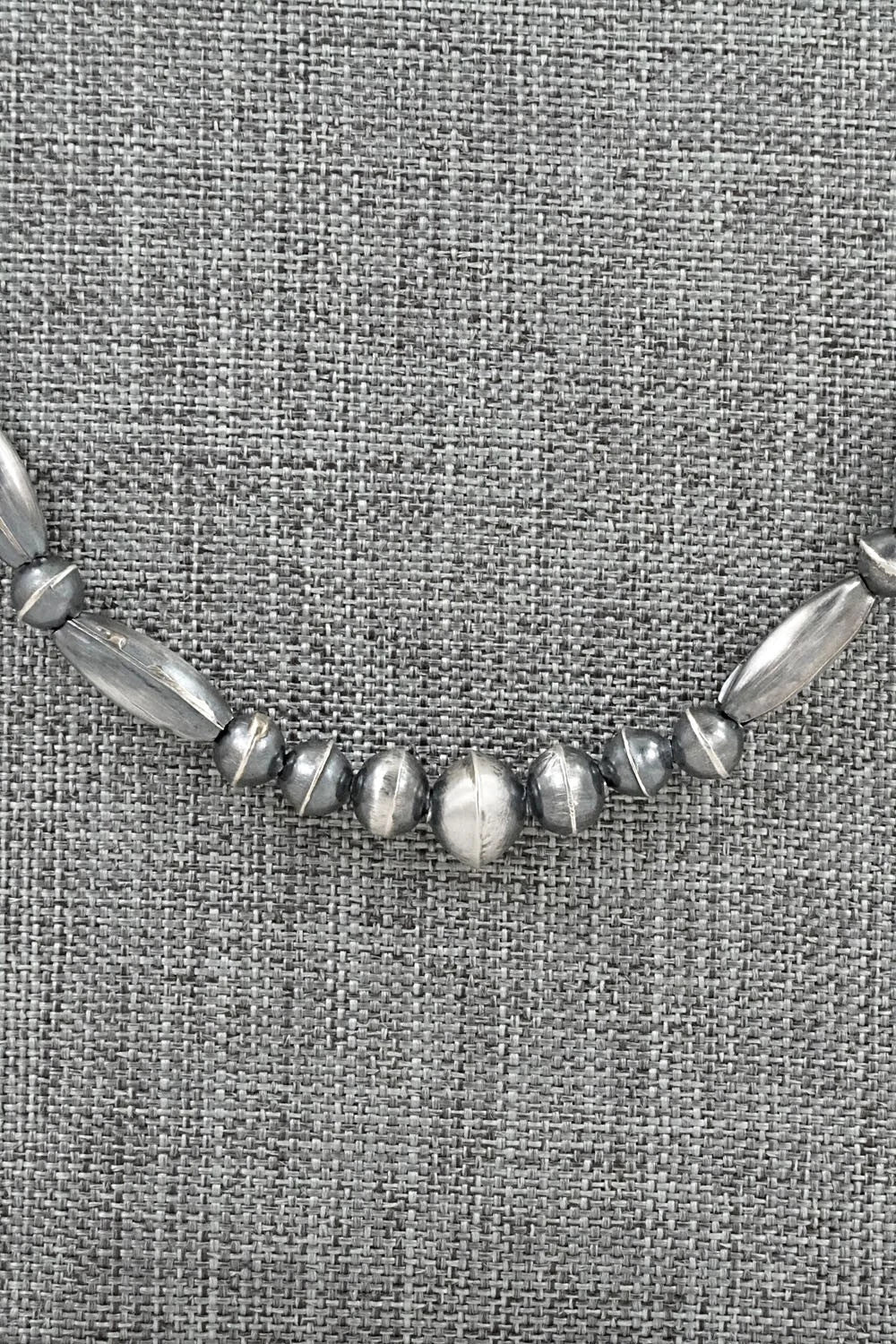 Sterling Silver Navajo Pearl Necklace 24" - Vintage
