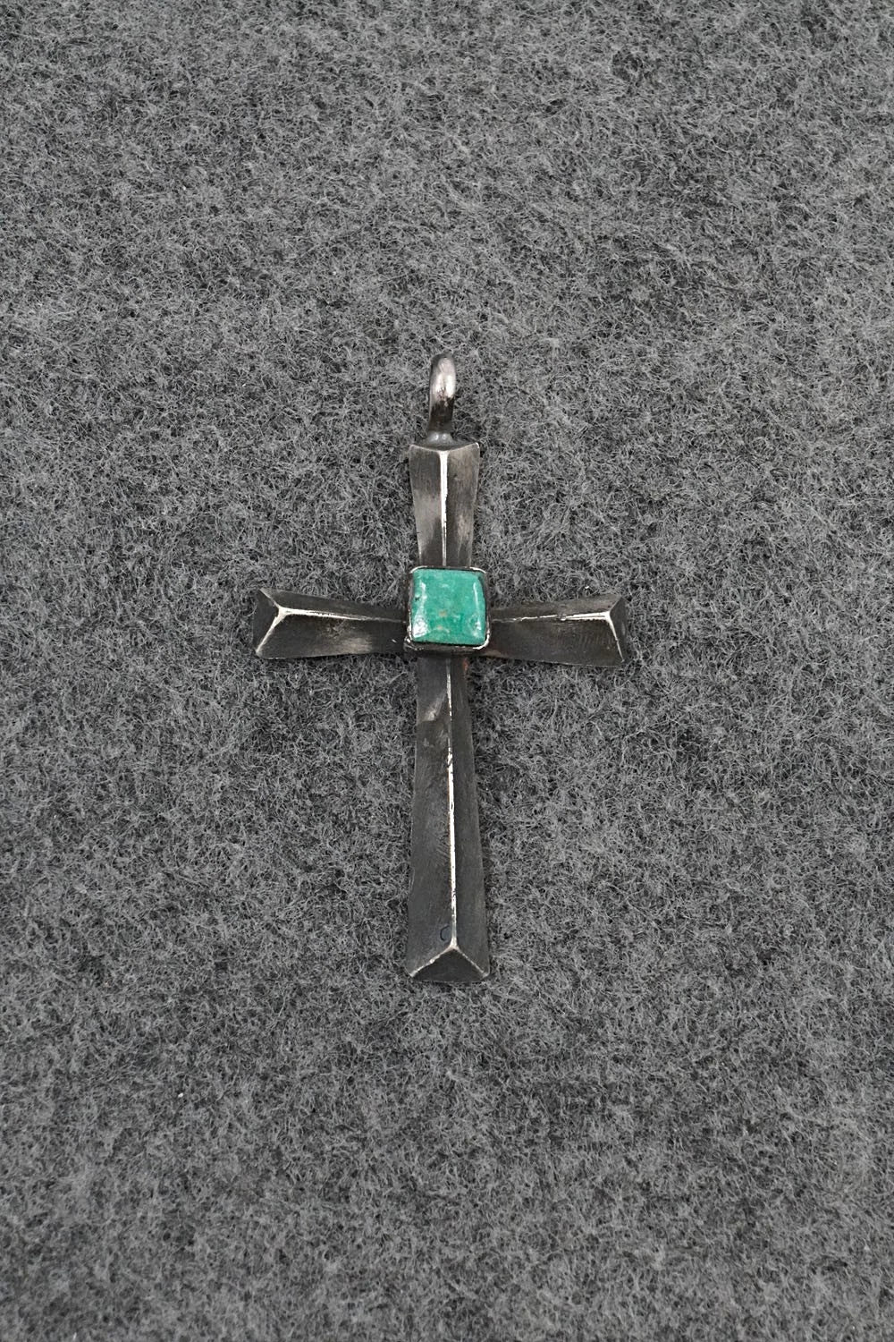 Turquoise & Sterling Silver Pendant - Raymond Bitsoi