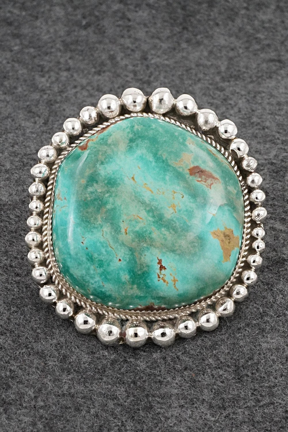 Turquoise and Sterling Silver Ring - Ray Nez - Size Adjustable