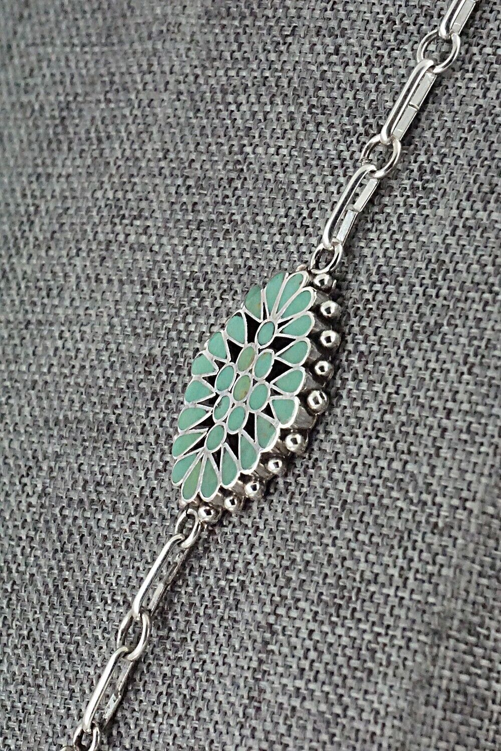 Turquoise & Sterling Silver Inlay Necklace - Michelle Peina