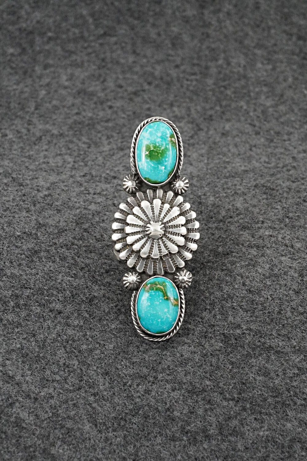 Turquoise & Sterling Silver Ring - Samuel Yellowhair - Size 5.5