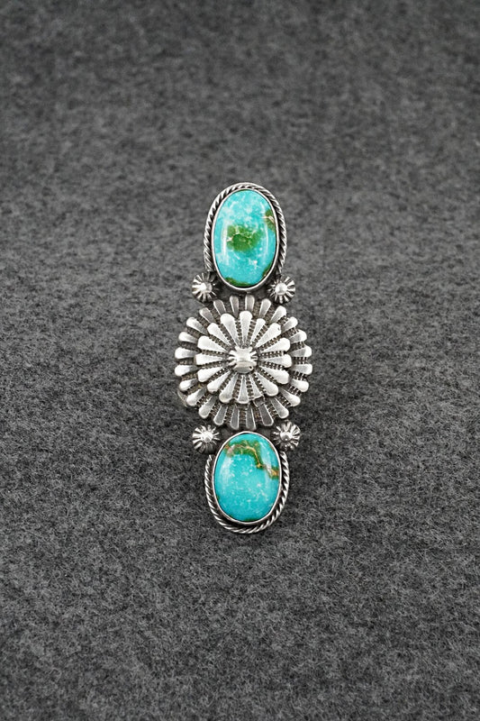 Turquoise & Sterling Silver Ring - Samuel Yellowhair - Size 5.5
