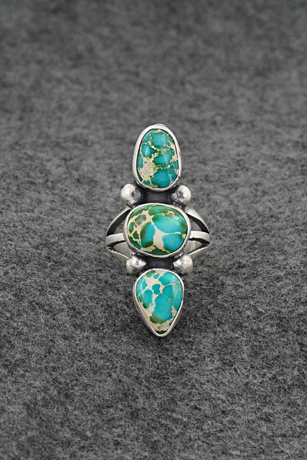 Turquoise & Sterling Silver Ring - Bobby Johnson - Size 6.5