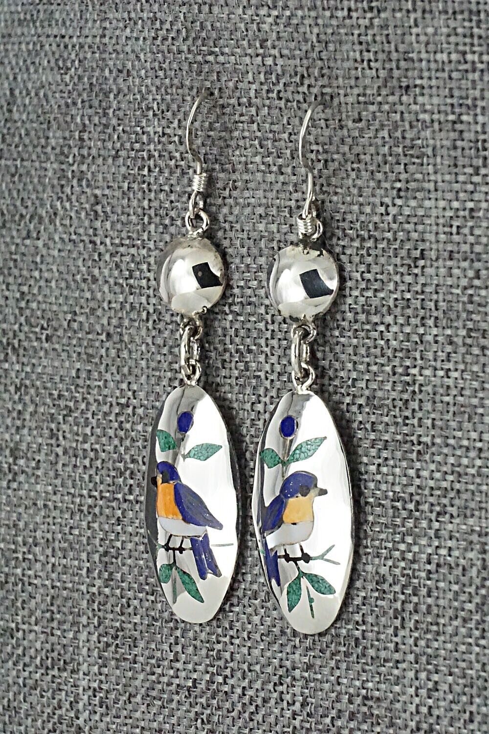 Multi Stone & Sterling Silver Earrings - Quintin Quam Sr.