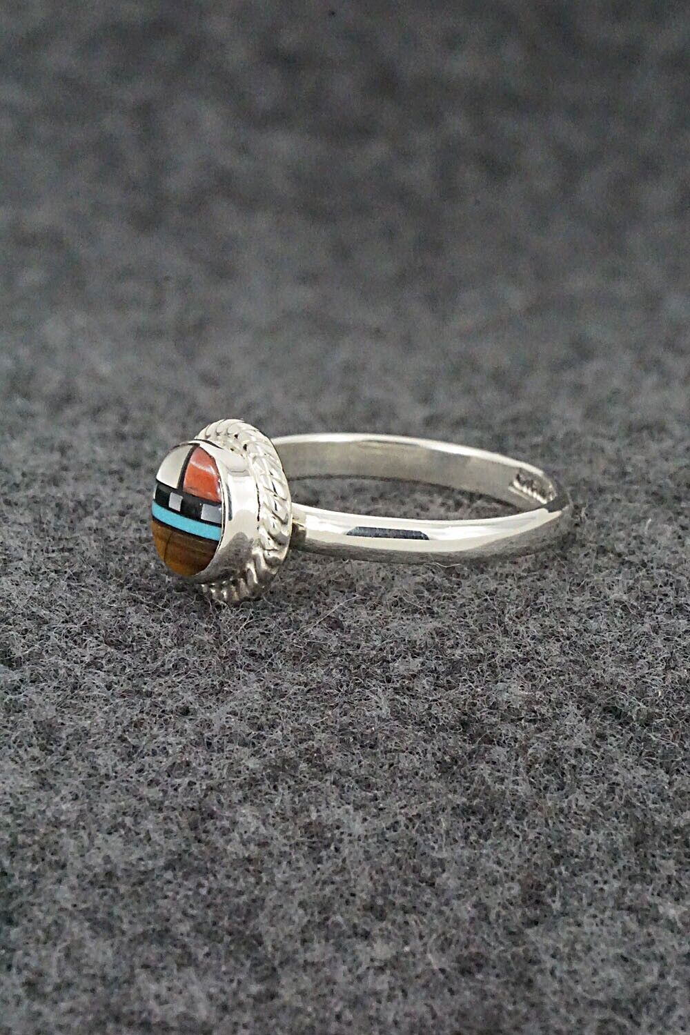 Multi-Stone & Sterling Silver Ring - Delbert Kallestewa Jr. - Size 9.5