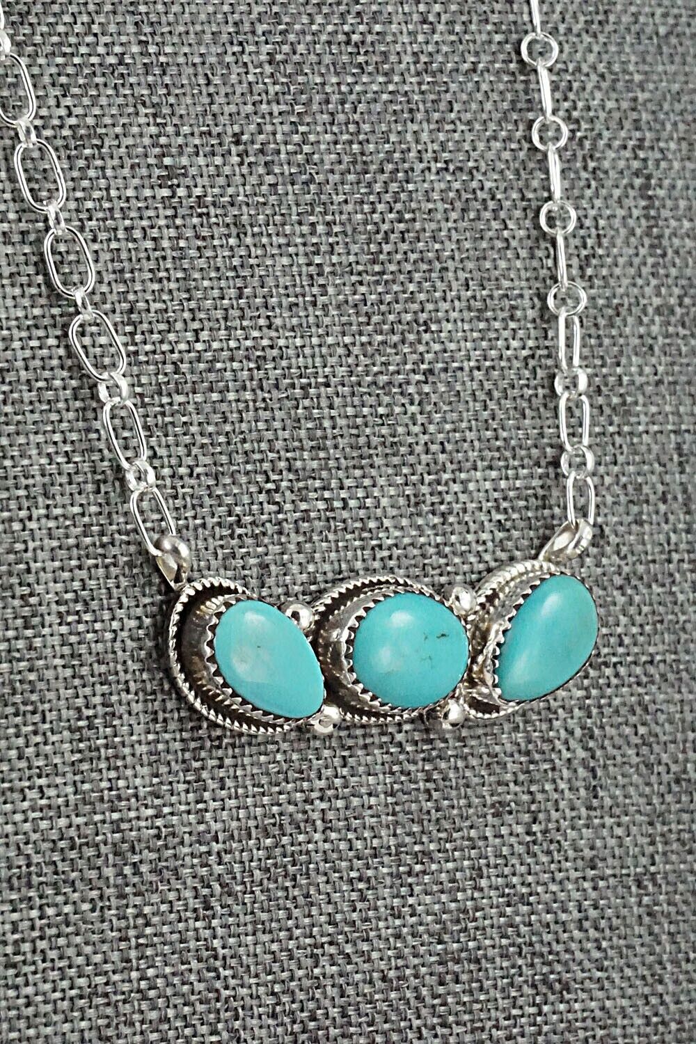Turquoise & Sterling Silver Necklace - Ernest Hawthorne